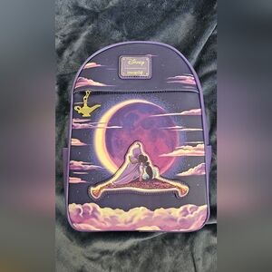 Loungefly Purple Backpack with Aladdin And Jasmine Design